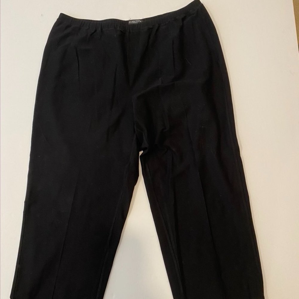 Eileen Fisher black elastic waist pants 1X